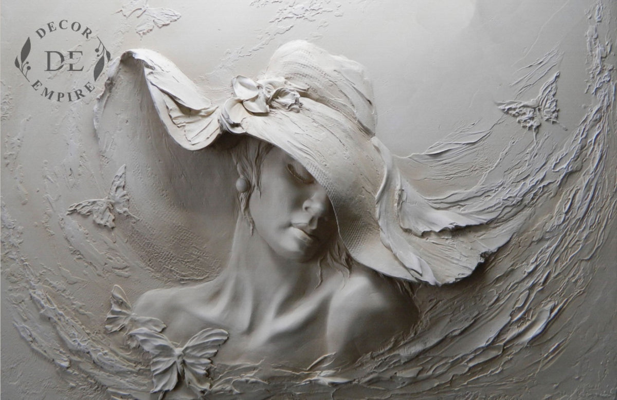 3D Woman Portrait Sculpture Wallpaper Mural