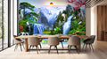 3D Asian Countryside Landscape Wall Mural for Dining Room