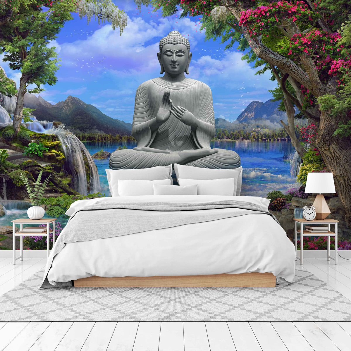 3D Buddha Wallpaper Mural for Bedroom