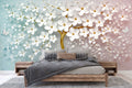 3D Tree with Butterflies Wallpaper Mural for Bedroom
