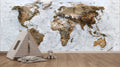3D World Map Wall Mural for Kids Room