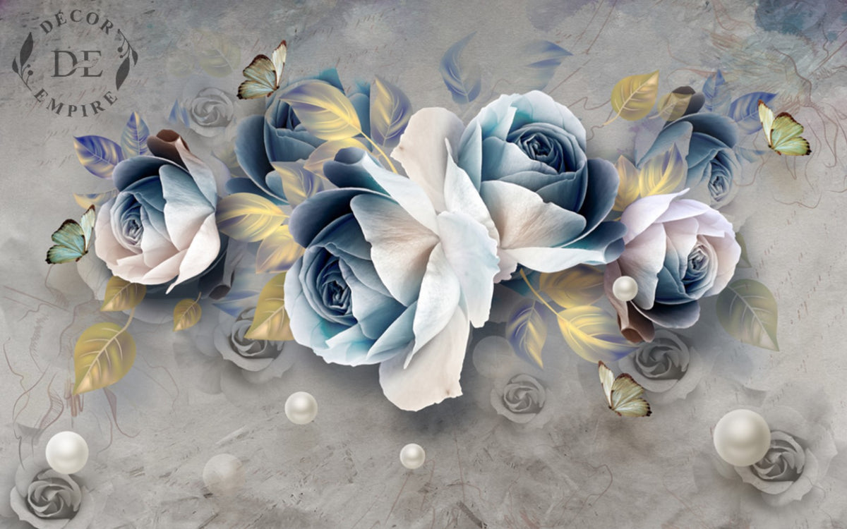 3D Elegant Roses Floral Wallpaper Mural