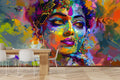 Abstract Woman Portrait Wallpaper Mural WM883219641 for Dining Area