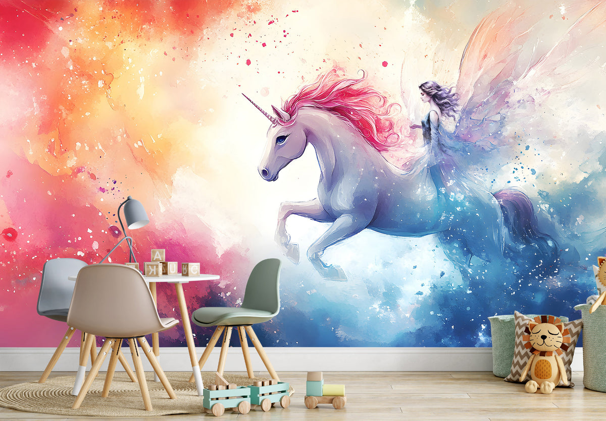 Unicorn and Fairy Wallpaper Mural for Kids