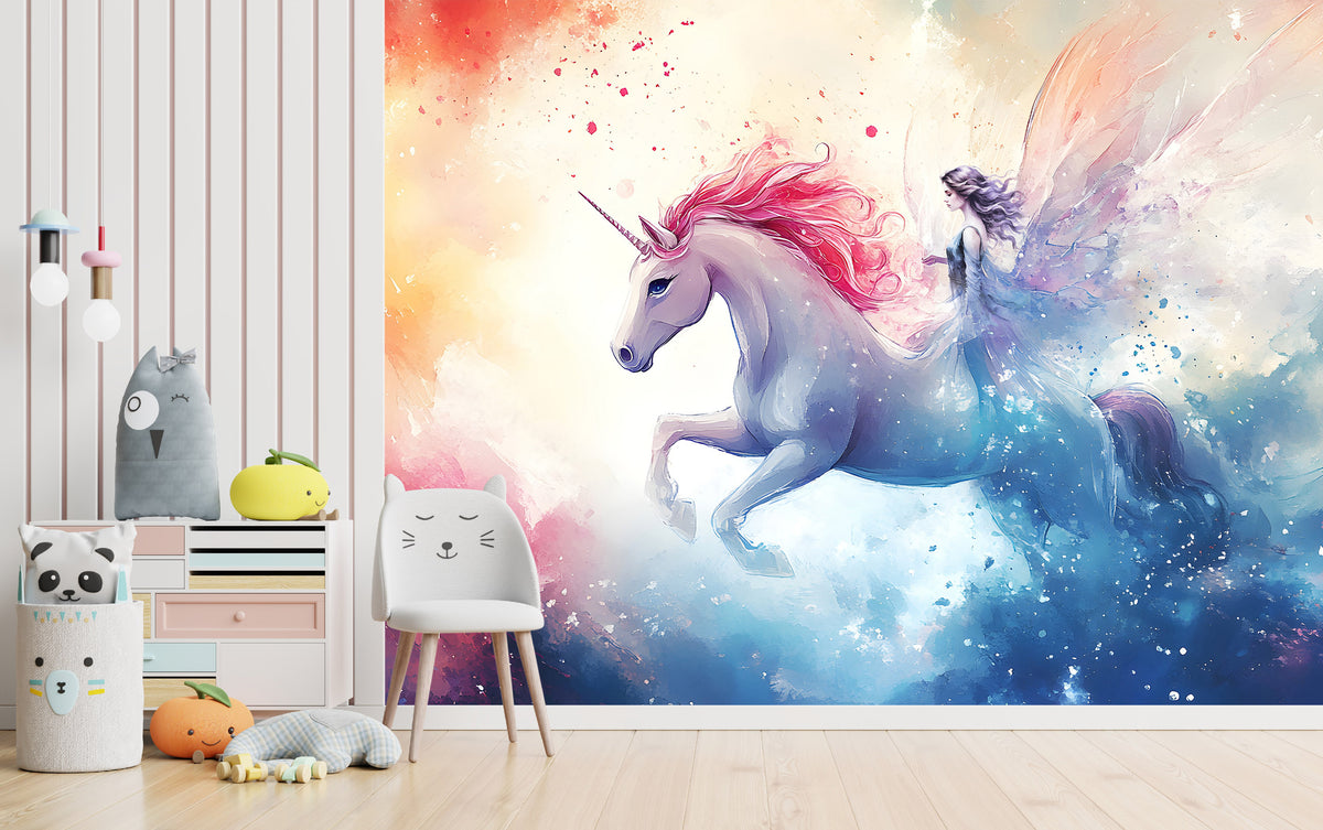 Unicorn and Fairy Wallpaper Mural for Kids