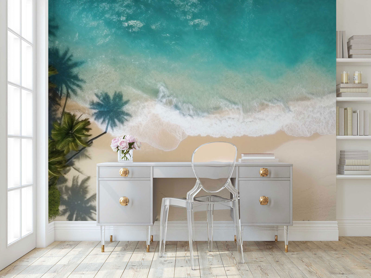 Aerial Beach Wall Mural for Study Area