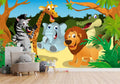 African Jungle Animals Wallpaper Mural WM52171587 for Kids Room