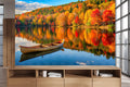 Autumn Lake Canoe Wallpaper Mural WM885328634 for Living Room