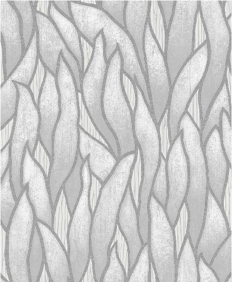 Silver and Grey Fern Embossed Wallpaper - 11140