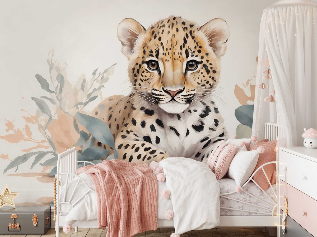 Baby Cheetah Wallpaper Mural for Kids Room
