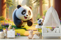 Baby Panda Forest Adventure Wallpaper Mural - WM971846691 for Kids Room