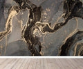Abstract Black Grey and Gold Marble Wallpaper Mural