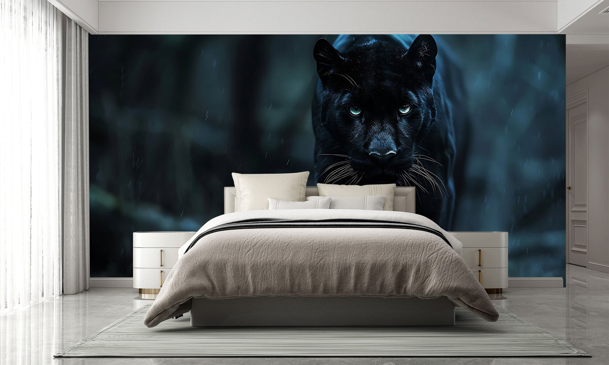 Black Puma Wildlife Wallpaper Mural for Bedroom