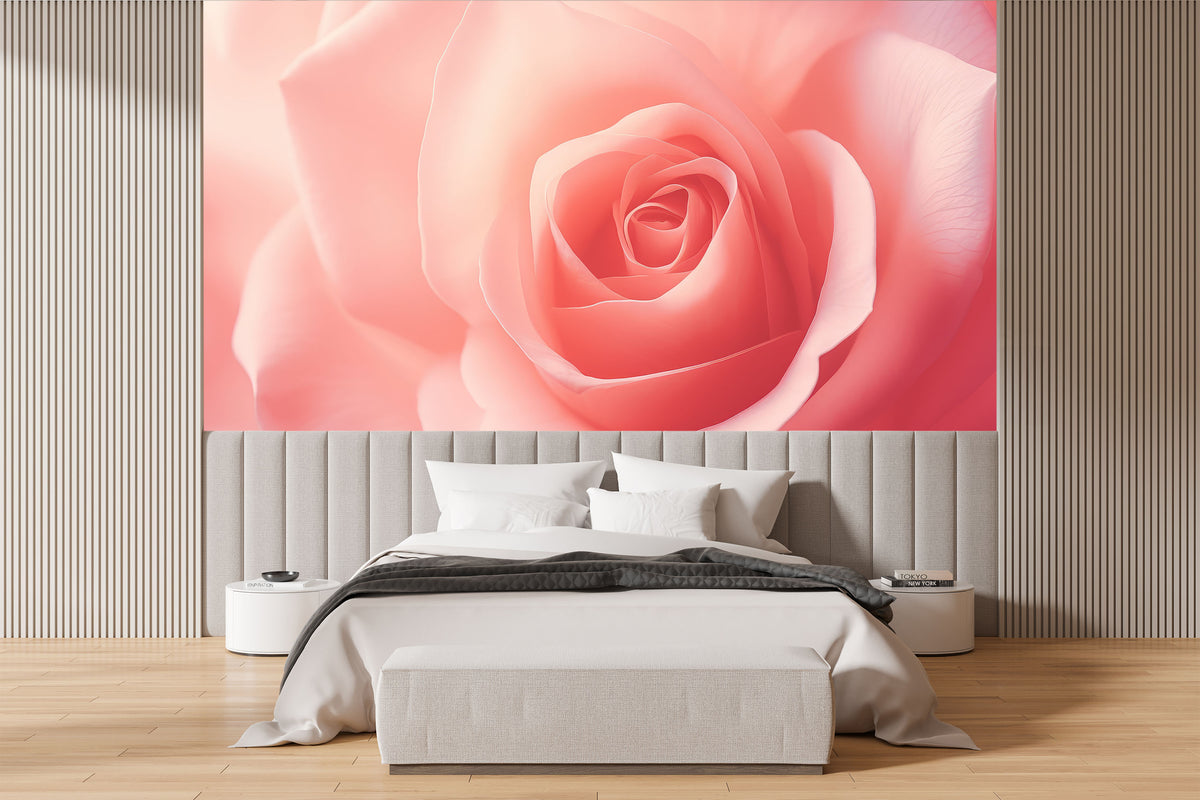 Blooming Rose Wallpaper Mural for Bedroom