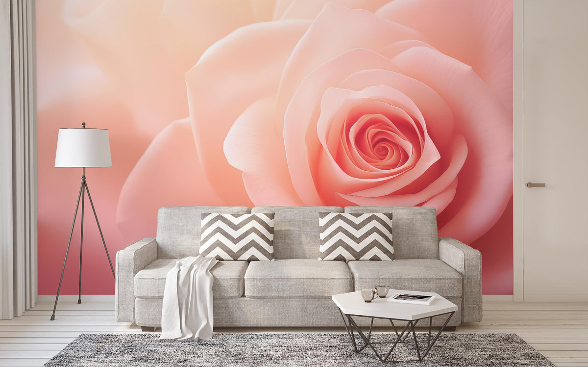 Blooming Rose Wallpaper Mural for Living Room