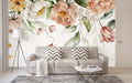 Blush Pink Bloom Wall Mural for Living Area