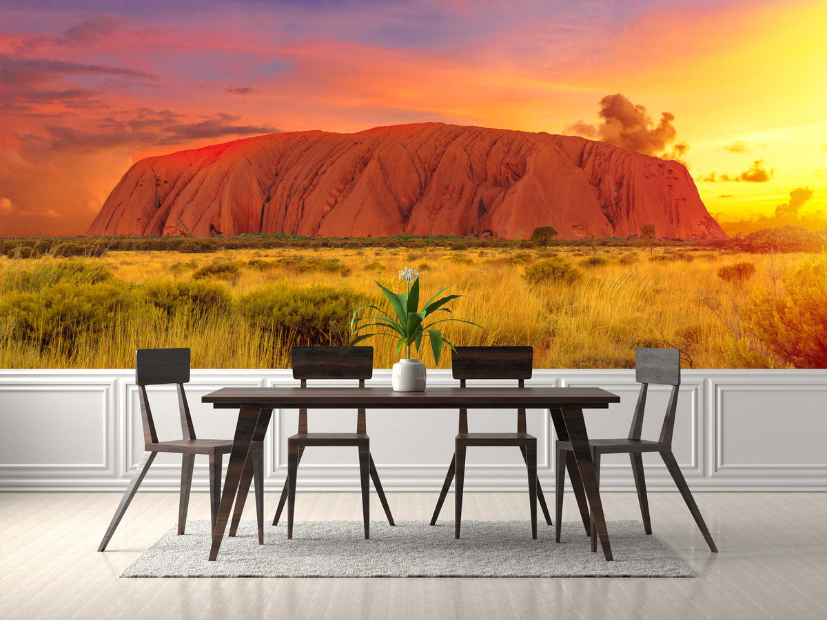 Breathtaking Uluru Australian Outback Wall Mural for Dining Room