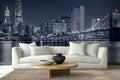 Brooklyn Bridge Manhattan Night Cityscape Wallpaper Mural for Living Room
