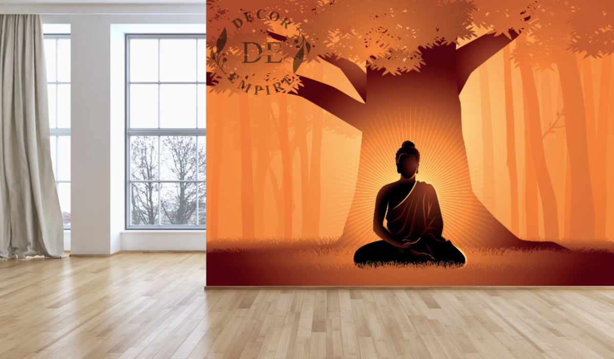 Buddha under Bodhi Tree Wallpaper Mural