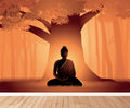 Buddha under Bodhi Tree Wallpaper Mural
