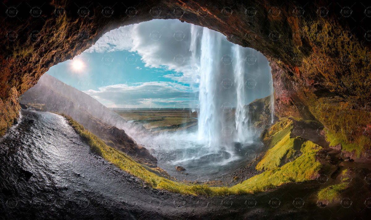 Cave Escape - Waterfall View Wall Mural