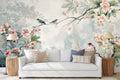 Chinoiserie Birds Wallpaper Mural WM884148274 for Living Room