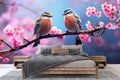 Colourful Birds on Branch Wallpaper Mural WM642213061 for Bedroom