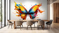 Colourful Butterfly Wallpaper Mural Dining Room
