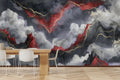 Colourful Modern Abstract Marble Stone Wallpaper Mural for Dining Area