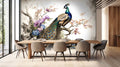 Colourful Peacock Wallpaper Mural for Dinning Area