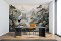 Crane and Beautiful Landscape Wall Mural for Home Office