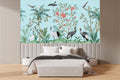 Crane and Floral Chinoiserie Wall Mural for Bedroom