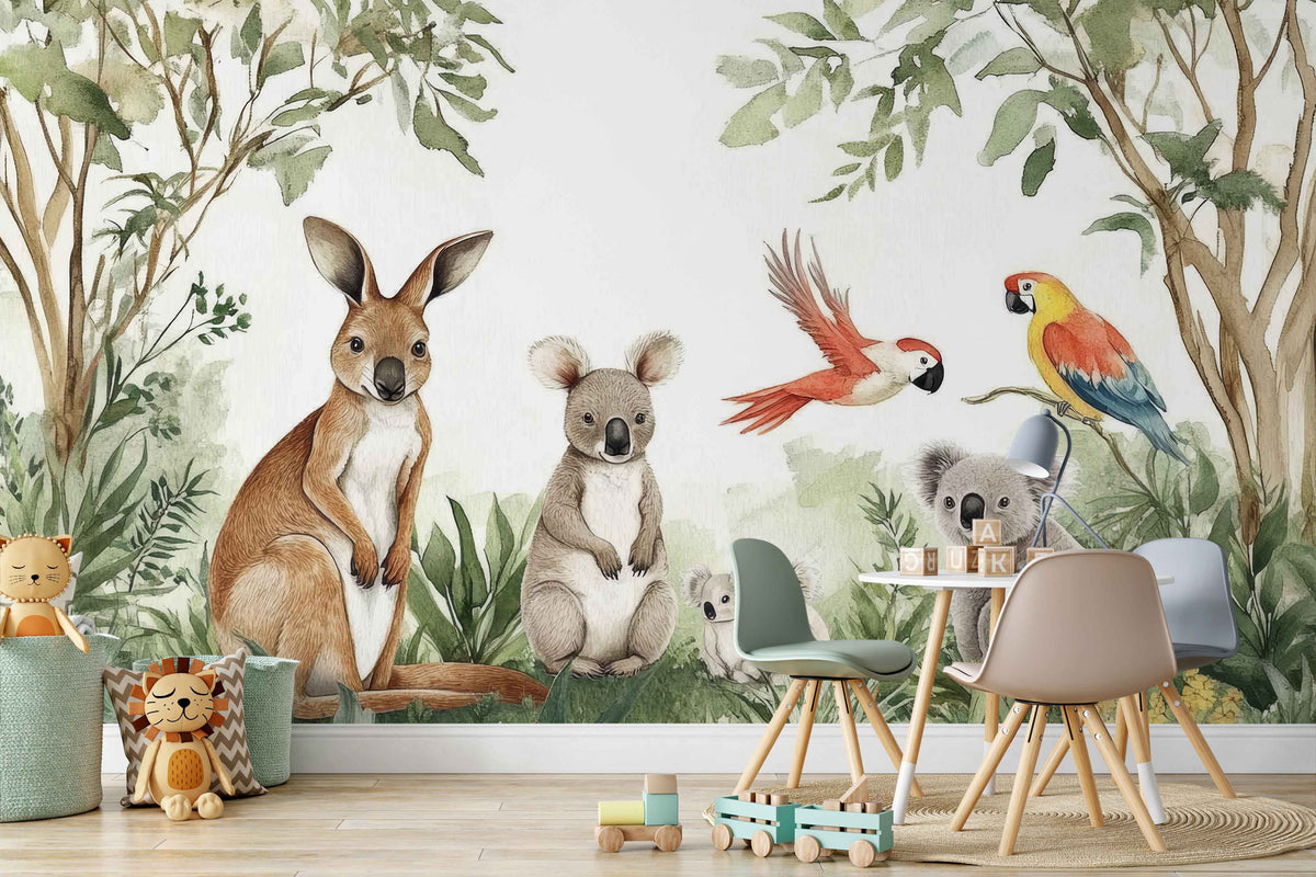 Cute Animals Australia Wallpaper Mural for Nursery