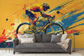 Cyclists in Motion Wallpaper Mural WM784490711 for Living Room