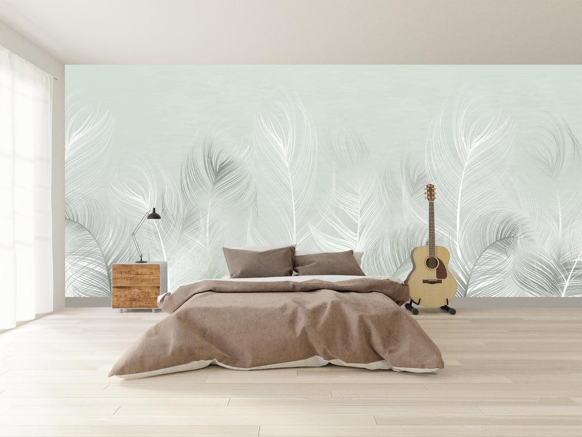 Decorative Feathers Bliss Wall Mural for Bedroom