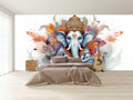 Divine Ganesha Floral Art Wall Mural WM_605391037 for Bedroom Area