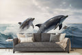 Dolphin Ocean Splash Wallpaper Mural WM619129474 for Living Room