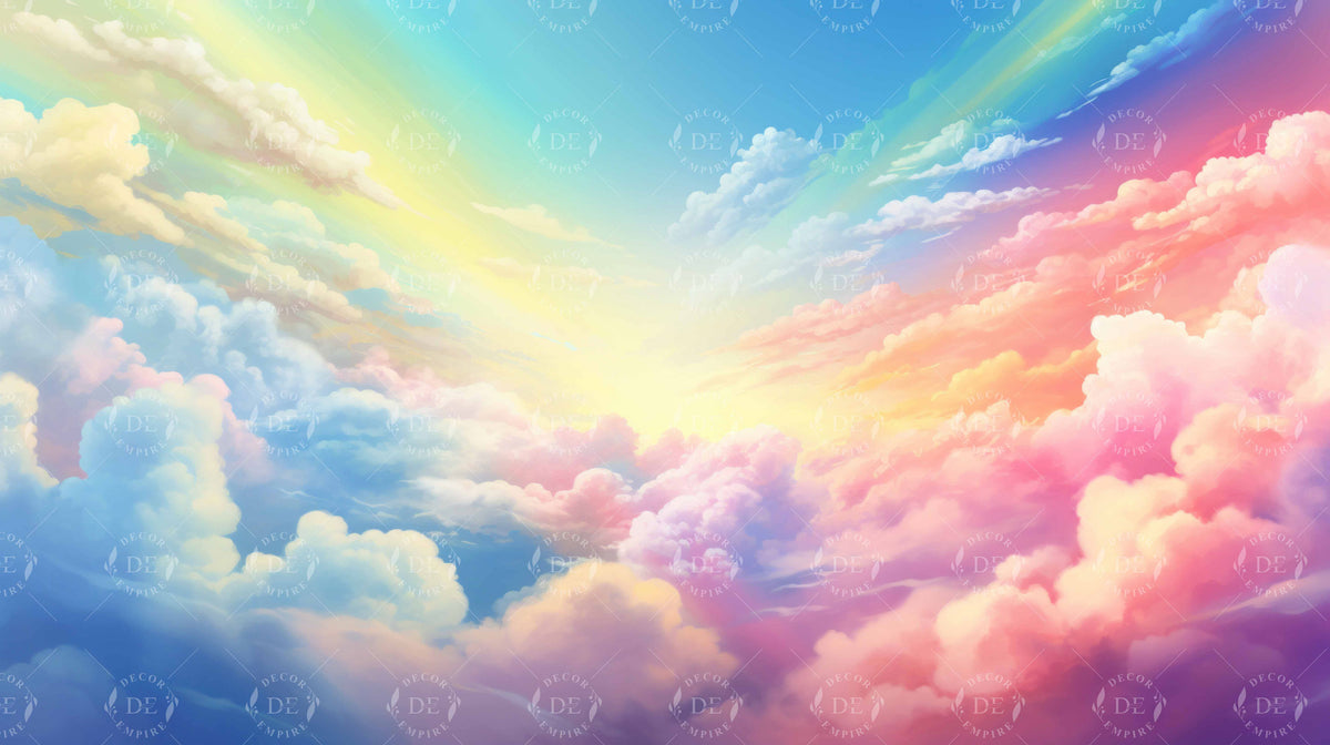 Dreamy Rainbow Clouds Wallpaper Mural