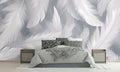 Dreamy White Feathers Wall Mural for Bedroom