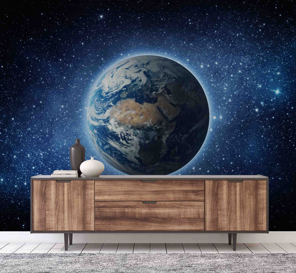 Earth from Space Wallpaper Mural for Hallway