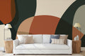 Earthy Abstract Curves Wallpaper Mural WM942998003 for Living Room