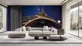 Eiffel Tower Night View Wallpaper Mural for Living Area
