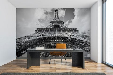 Eiffel Tower in Monochrome Wallpaper Mural for Office