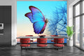 Elegant Butterfly Sunrise Wall Mural for Dining Area