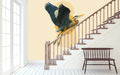 Elegant Golden Heron Wall Mural WMWM10000132 for Staircase Wall
