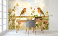 Elegant Robin Garden Wallpaper Mural WM10000006 for Study Area