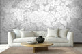 Elegant Roses Grey Floral Wallpaper Mural