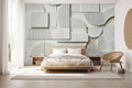 Elegant White Geometric Wallpaper Mural WM997799113 for Bedroom