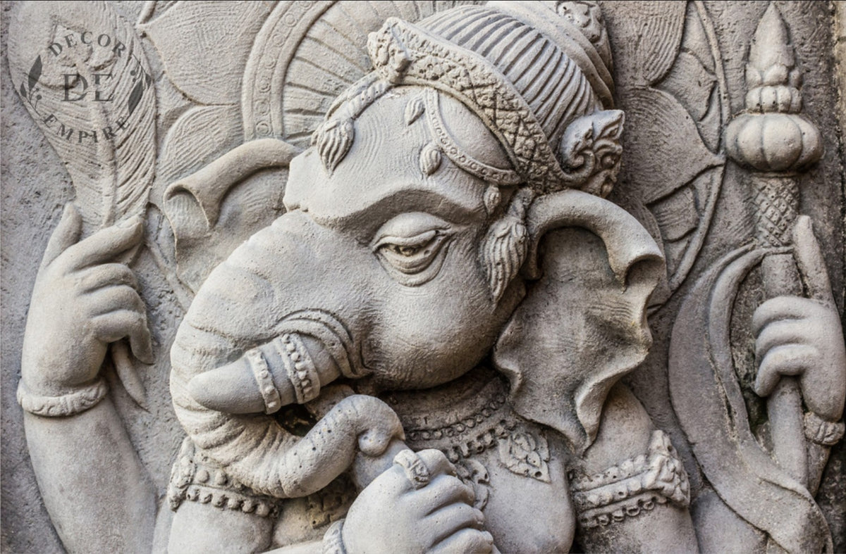 3D Ganesha Sculpture Wallpaper Mural