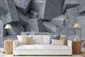 Geometric Concrete Wall Wallpaper Mural WM842864636 for Living Room